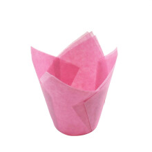 50 rosa tulpenförmige Cupcake-Förmchen