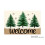 Χειμερινά πεύκα με νιφάδες χιονιού από λινό σετ 4 τεμαχίων 12x18 1