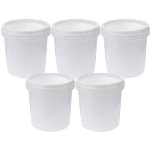 Seau en plastique avec couvercle 1 L 5 pièces