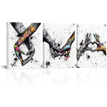 3-teiliges Graffiti-Leinwandbild, 12 x 16 Zoll