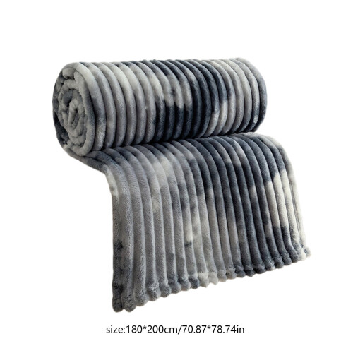 Plush Velvet Throw Blanket 70x80 in Grey Polyester 2