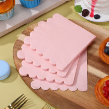 Pink Papirservietter med Kammuslingemotiv, 150 stk.