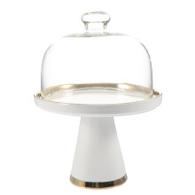 Keramisk kakefat med glasslokk