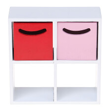 Wooden Organizer Cabinet With 4 Open Shelves Functional Drawer