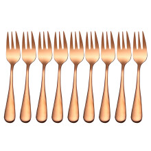 Conjunto de 8 mini garfos de sobremesa em aço inoxidável 18/10