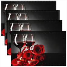 Rosé-Wein-Platzsets, 30 x 45 cm, 4er-Set