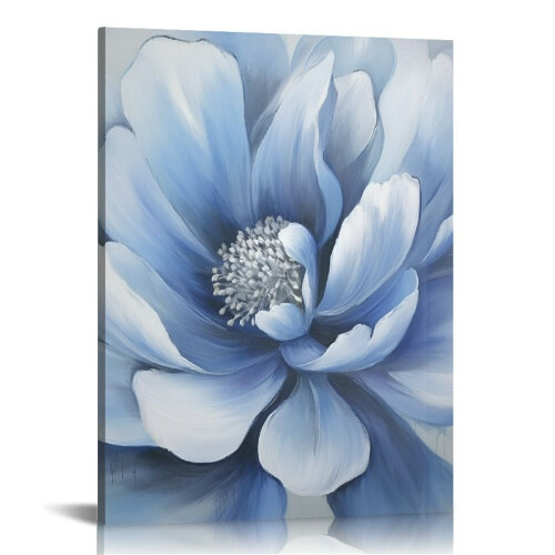 Tableau moderne sur toile Fleur bleue, 61 x 91 cm