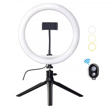 10-inch LED-ringlamp met statief en telefoonhouder