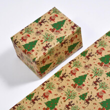 Kinderkerstcadeaupapier van kraftpapier, 50x70cm, 3 rollen