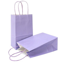 Bolsas de regalo de papel kraft morado pequeñas 5x3.1x8.2in 25 unidades