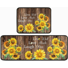 Sunflower Kitchen Rug Set 17x47 + 17x23 in