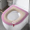 Plüsch-Toilettensitzbezug aus Lammfell mit Griff 1