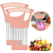 Suporte para cebolas para fatiar legumes, de plástico com boca larga.