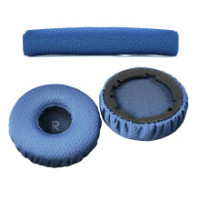 Ensemble de coussinets d'oreille en mousse souple, bandeau-Bleu