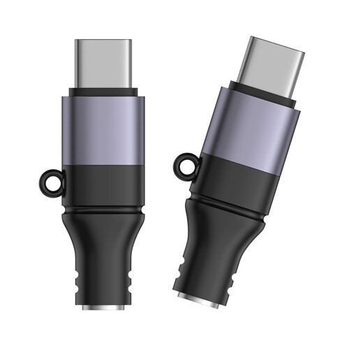 Robuster USB-C-zu-Aux-Adapter aus ABS-Metall für-dunkelgrau