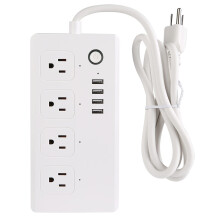 Moderne stroompartner, slimme wifi-stekkerdoos, energiebesparende overspanningsbeveiliging, met afstandsbediening en programmeerfunctie,