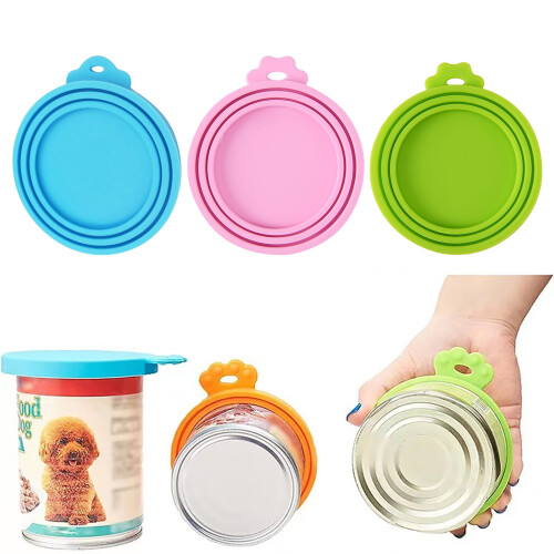 Silikon-Deckel für Tierfutterdosen, 3er-Pack, 2,5"–3,3"