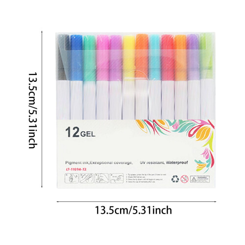 YOCBZ Glitzermarker-Set mit Glitzergel, Doppellinie, 12 Stück 2
