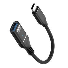 Câble de données USB Type C OTG Portable, 10Gbps, transfert-Noir