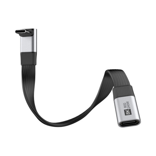 Silicone USB C to USB C Cable 80Gbps 8K@60Hz-Positive elbow