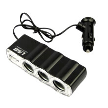 12V/24V Vehicle Power Splitter Adapters with 3 Cigarettes