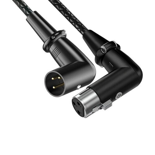 3Pin Male to Female Microphone Coupler Extender-2m double elbow