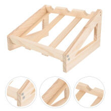 Suporte de madeira para garrafa de vinho – Acabamento natural, 31x27x17,5cm