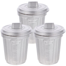 Mini-Mülleimer aus Metalllegierung für Puppenhäuser – 3er-Pack