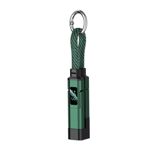 Zinc Alloy Digital Display Keychain Data Cable 48V5A Fast-Green