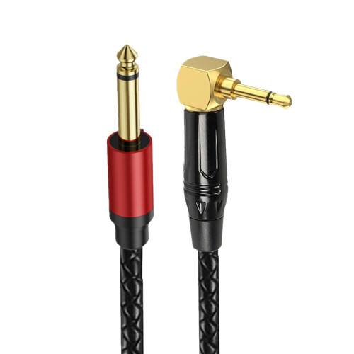 1/4inch Instrument Cable 3.5mm 1/8inch-30cm 3.5 Mono Curved