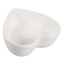 Bol de cerámica con forma de corazón para dulces, color blanco.