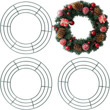 Zöld drótból készült virággyűrű keretek, 25 cm-es, 3 darabos kiszerelés