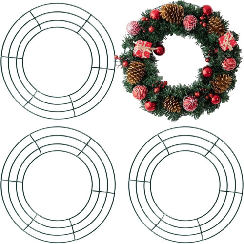 Gröna trådblomringramar, 25 cm, 3-pack
