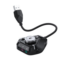 External Sound Card USB Adapter Sound Card with 3x3.5mm 2xUSB