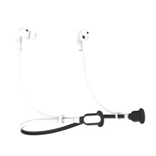Silicone Neckband Anti Loss Strap for Earphones-black white