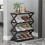X-Type Metal Shoe Rack Black Modern 4-Tier 5