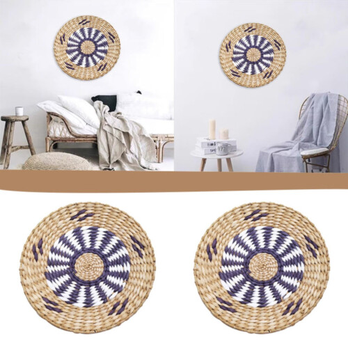 Διακόσμηση τοίχου με καλαθάκι σε boho χρώμα – Δίσκος κρεμαστός από υφαντό ρατάν, 11,8 1