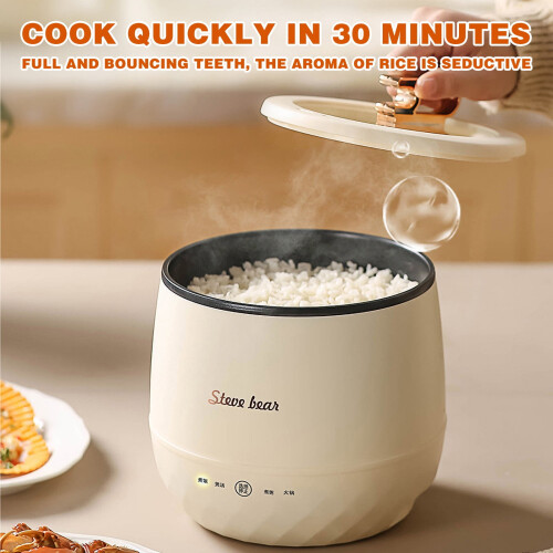 Kafsov mini rice cooker 1.8L non-stick beige 2