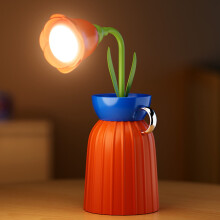 Veilleuse LED Roses Pailletées, 3 couleurs, intensité réglable, rechargeable