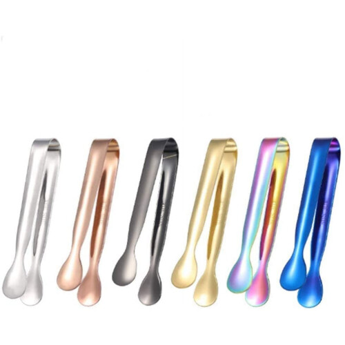 Lot de 6 mini pinces de service en acier inoxydable