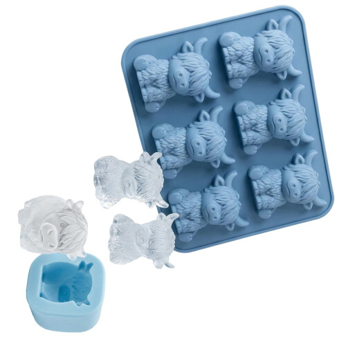 Tier-Eiswürfelschalen, Rinder-Designs, robustes Silikon,-C
