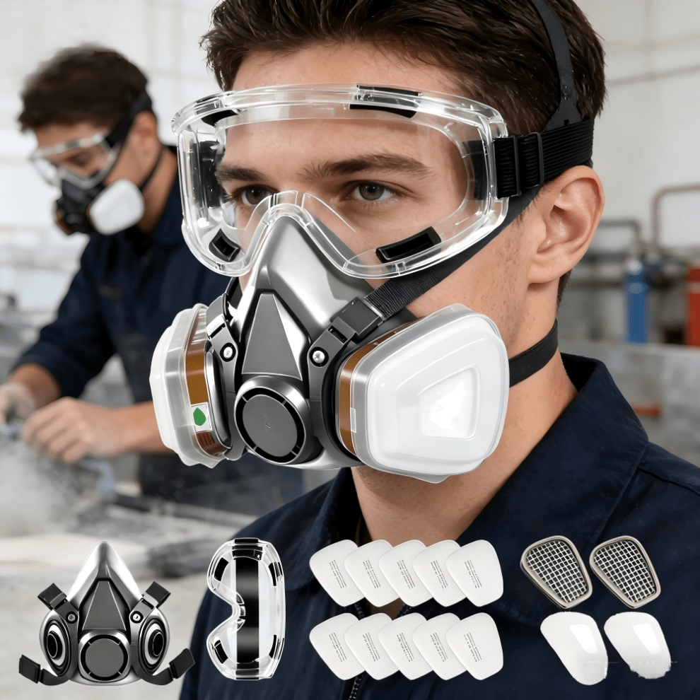 Photos - Safety Equipment 17-In-1 Filtering Masks, Dust And Smoke| Masks, And Goggles Are Easy to Carry And Wear, And Can Provide Extra Protection Whe