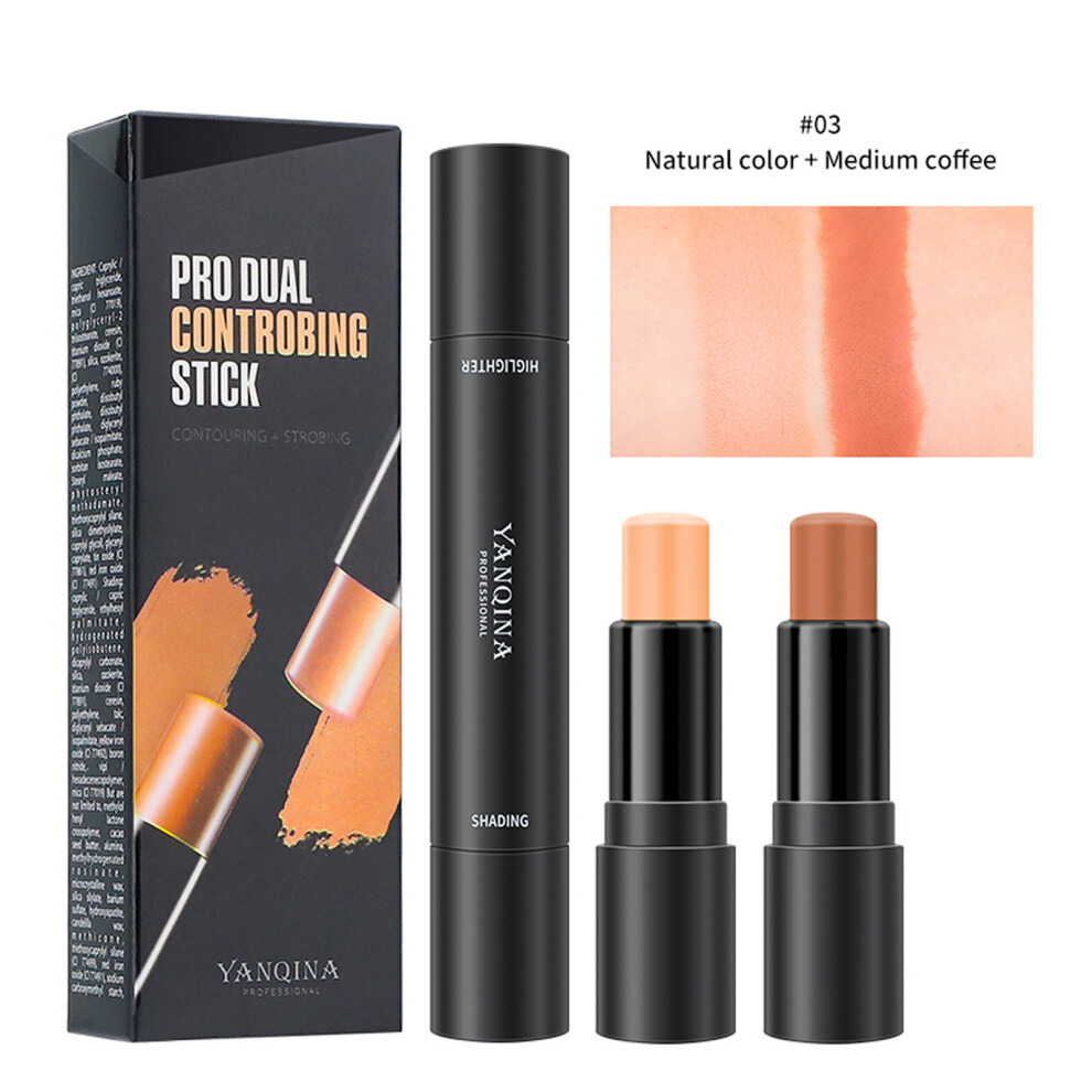 (Multicolor) Highlight And Shadow-use Contouring Stick Two-in-one Concealer