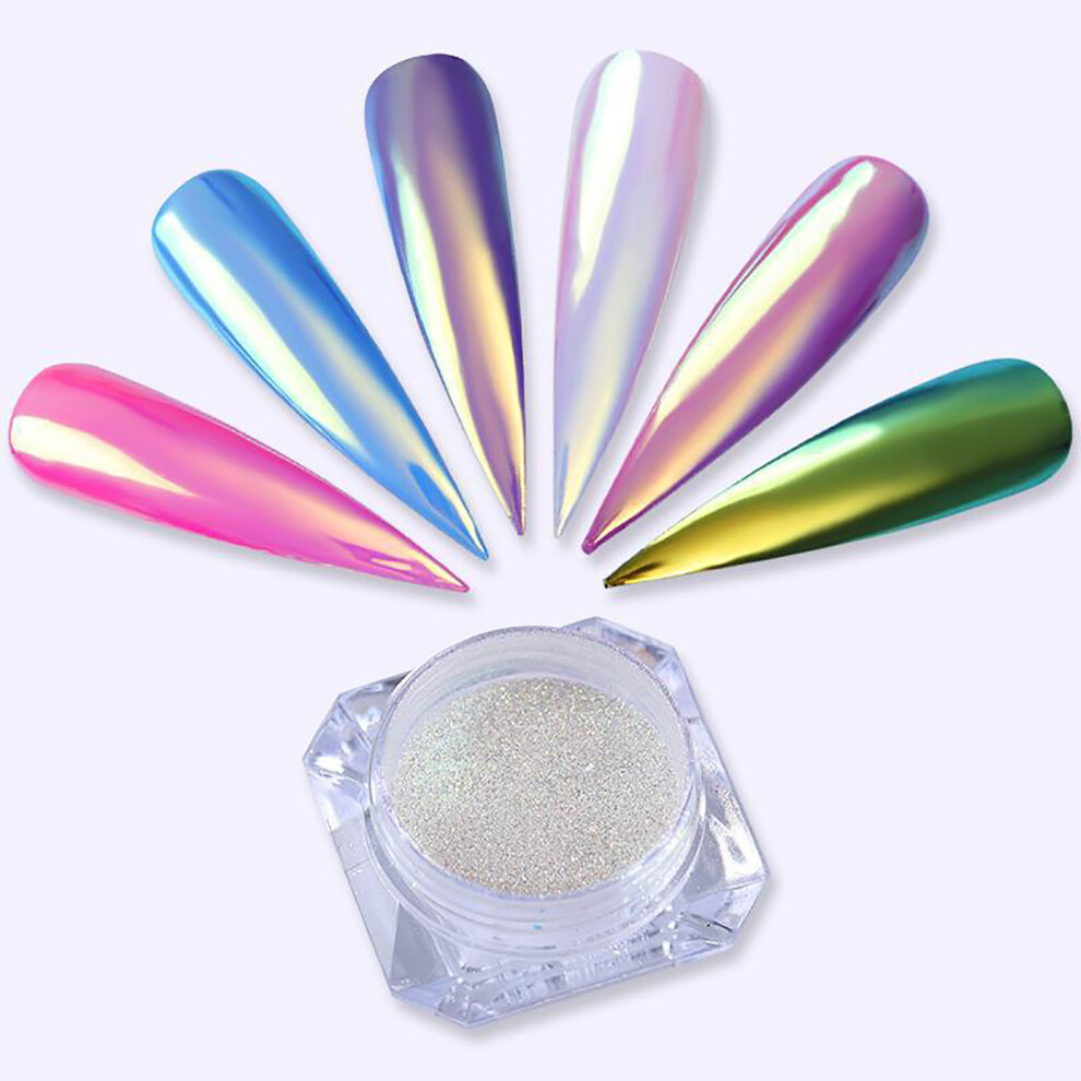 (Multicolor) Holographic Mirror Nail Art Powder Auror a Pigment Powder  Manicure Tips DIY