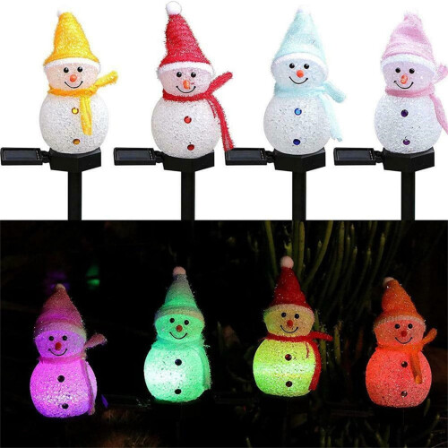 Solar-Schneemann-Gartenleuchte, warmweiße LED, 1 Stück 1