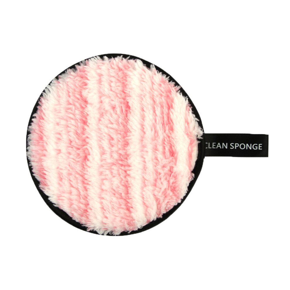 (Pink) Microfiber Pads Remover Soft Towel Face Cleansing Makeup Clear Sponge