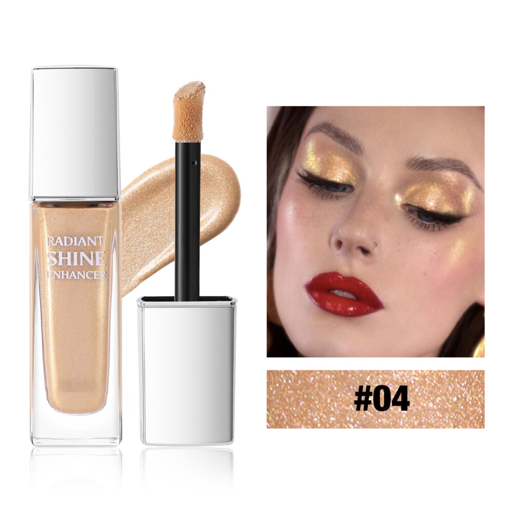(D) Shine Liquid Highlighter-6 Colors Multifunctional Body And Face Glitter Long-Lasting  Enhancer For Eyes Cheeks And Collarbone 14ml
