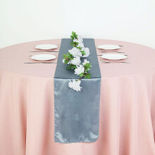 Chemin de table en satin bleu poussiéreux 12 x 108 pouces (paquet de 10)