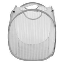 Foldable Polyester Laundry Basket with Handles, Grey