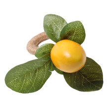 Décoration de table en faux citron, ronds de serviette décoratifs, guirlande de feuilles d'érable automnales, accessoires de mariage et de fête,